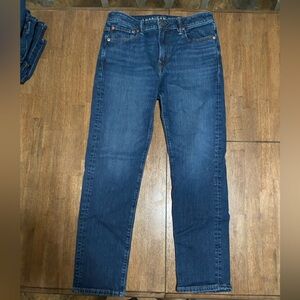American Eagle Outfitters Men's Dark Blue Straight Jeans